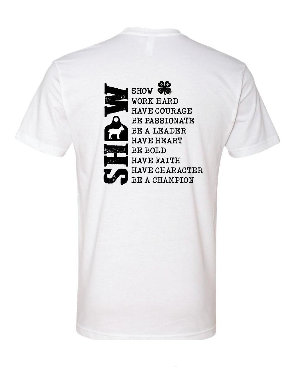 4H Goat Show Shirt; White Bella+Canvas CVC Jersey Tee