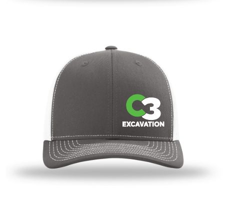 Richardson 112 Grey &amp; White hat with embroidery.