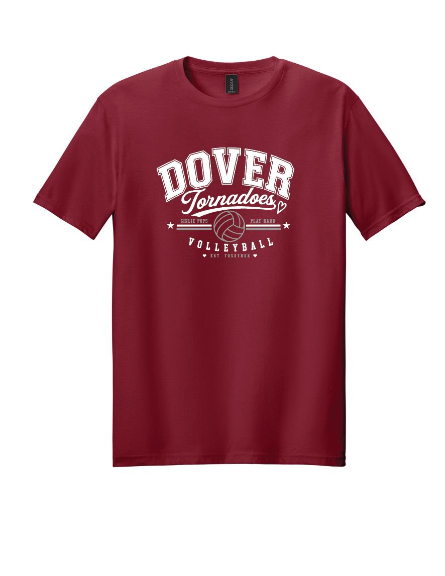Dover Volleyball Script - Girlie [crimson]
