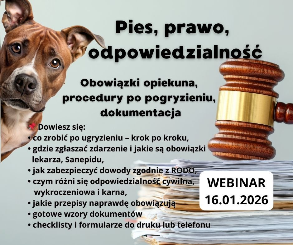 Pies, prawo i odpowiedzialność. Obowiązki opiekuna, procedury po pogryzieniu, dokumentacja i współpraca z prawnikiem.