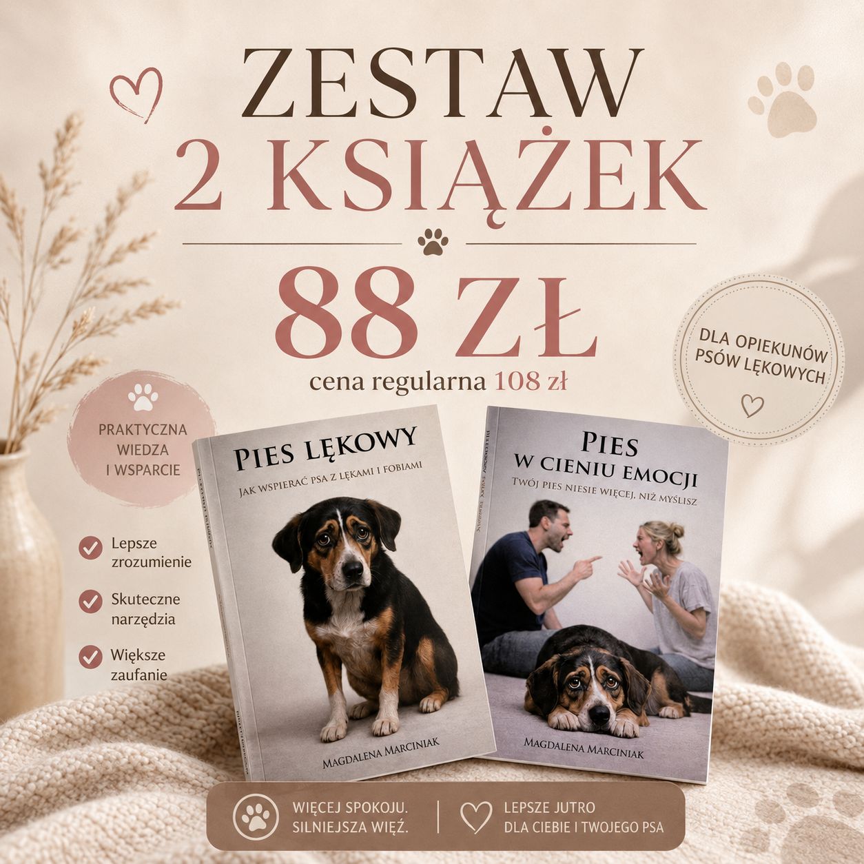 Zestaw 2 książek: Pies Lękowy i Pies w cieniu emocji