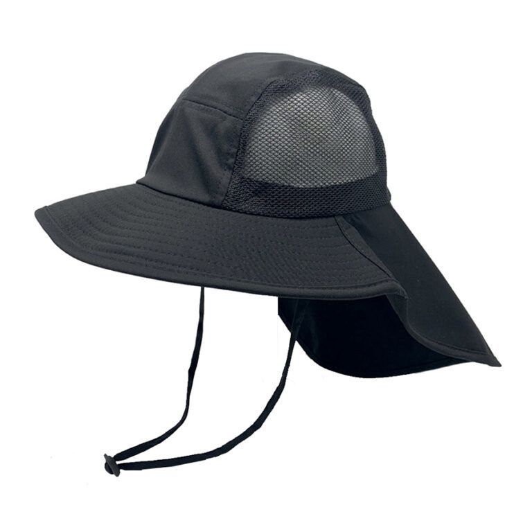 Black Mesh Flap Cap