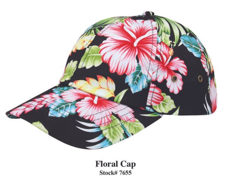 Floral Cap Black