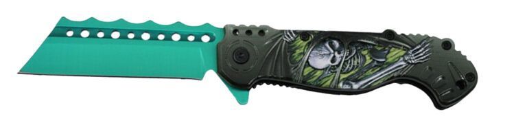 Green Skull Cleaver Blade Knife