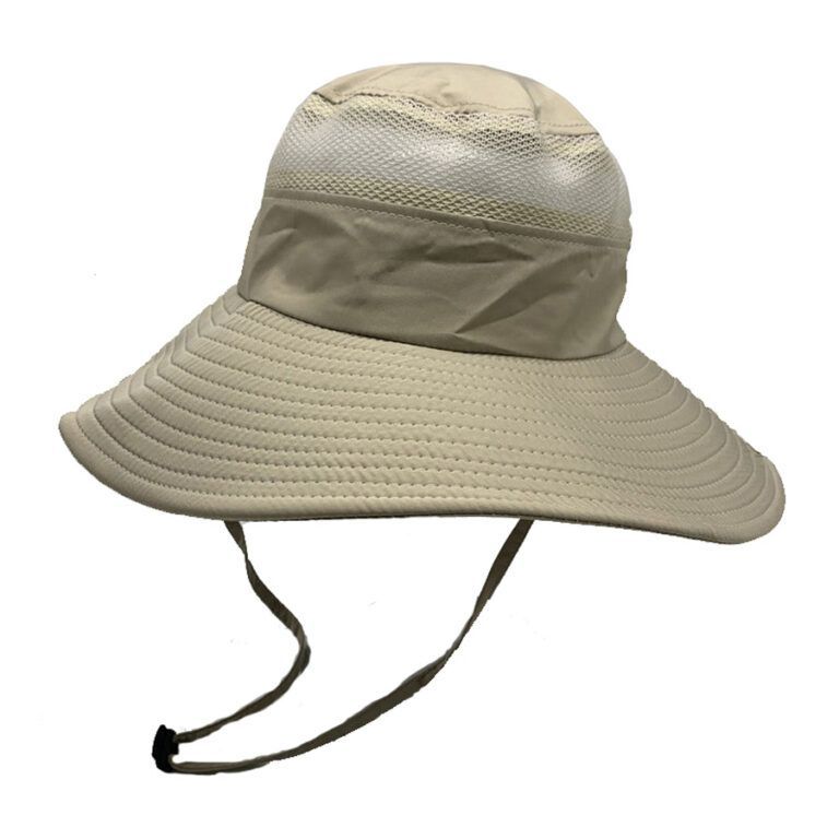 Large Khaki Mesh Bucket Hat
