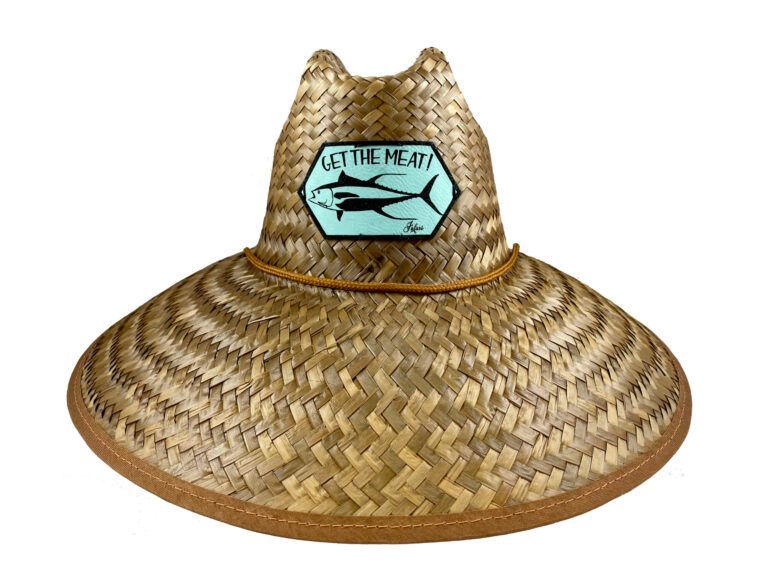 Lifeguard Leather Seafoam “get The Meat” W/ Tuna Patch Straw Hat