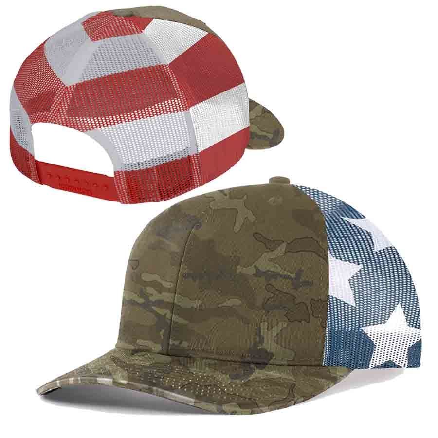 Brown Camo/am Flag Mesh