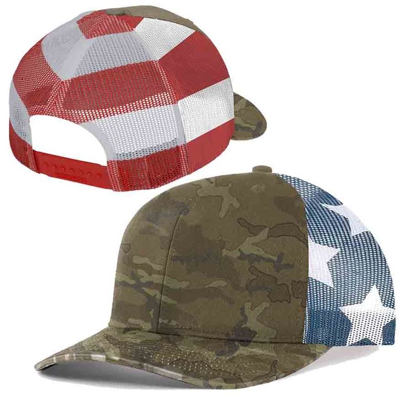 Brown Camo/am Flag Mesh