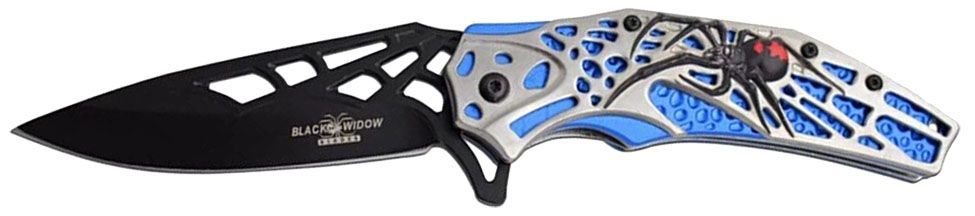 Blue Black Widow Knife