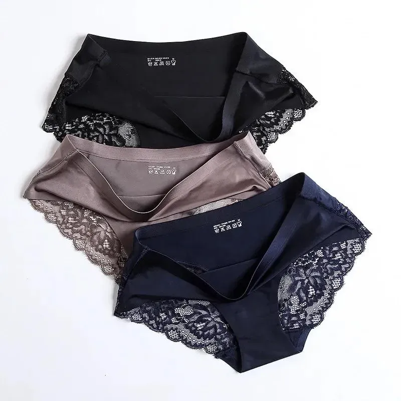 Stain Ice Silk Underwear for Ladies