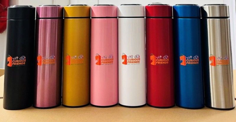 Customized Smart LED Temperature Display Metal Insulation Water Bottles Stainless Steel Intelligent Vacuum Flask.