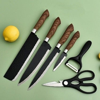 Chef Knife Set Kitchen EVA Insert Stainless Steel Metal Customized Box.