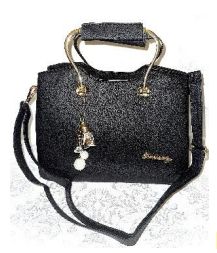 Ladies Leather Purse Handbag-Black Ladies Leather Purse Handbag-Black