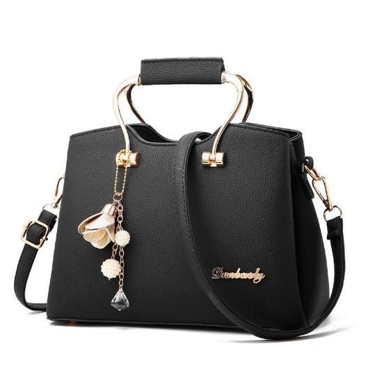 Ladies Leather Purse Handbag-Black