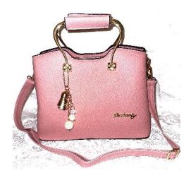Ladies Leather Purse Handbag-Pink