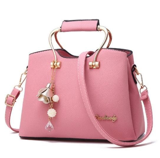 Ladies Leather Purse Handbag-Pink