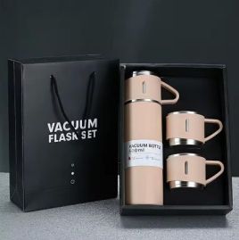 Business 304 Double Wall Stainless Steel Insulated Water Bottle Vacuum Flask Hot & Cold, Gift Set in Gift Box. - Pink