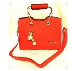 Ladies Leather Purse Handbag-Red