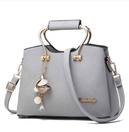 Ladies Leather Purse Handbag-Gray