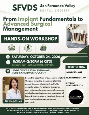 10/24/26 Fundamentals of Implant Surgery