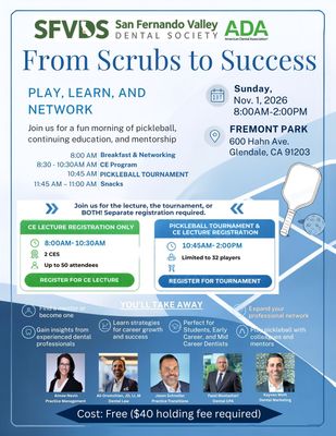 11/1/2026 From Scrubs to Success - Play, Learn, and Network MEMBERS ONLY
