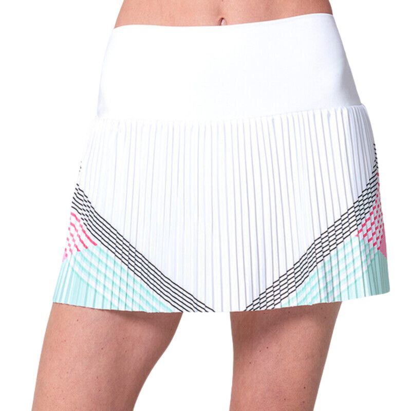 K-Swiss Pleated Skirt 14.5&quot; White/Techno Pink