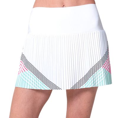 K-Swiss Pleated Skirt 14.5&quot; White/Techno Pink