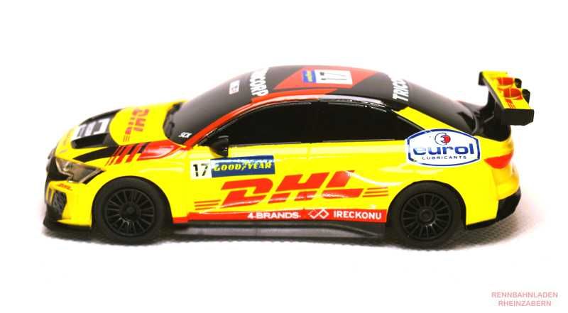 Audi RS3 LMS TCR Team DHL AUDI SPORT#17 Nathanael Berthon WTCR 2020 mit Licht SCX Compact 1:43 SCXC10461