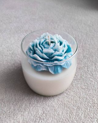 &quot;Arctic Bloom&quot; Floral Candle