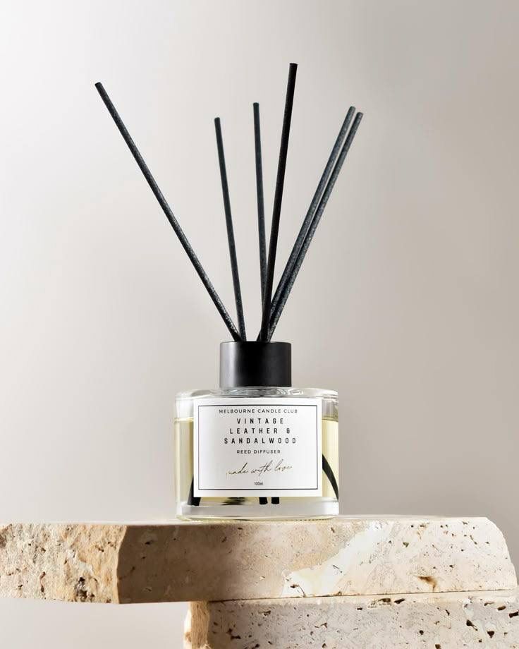 Melbourne Candle Club Vintage Leather &amp; Sandalwood Reed Diffuser