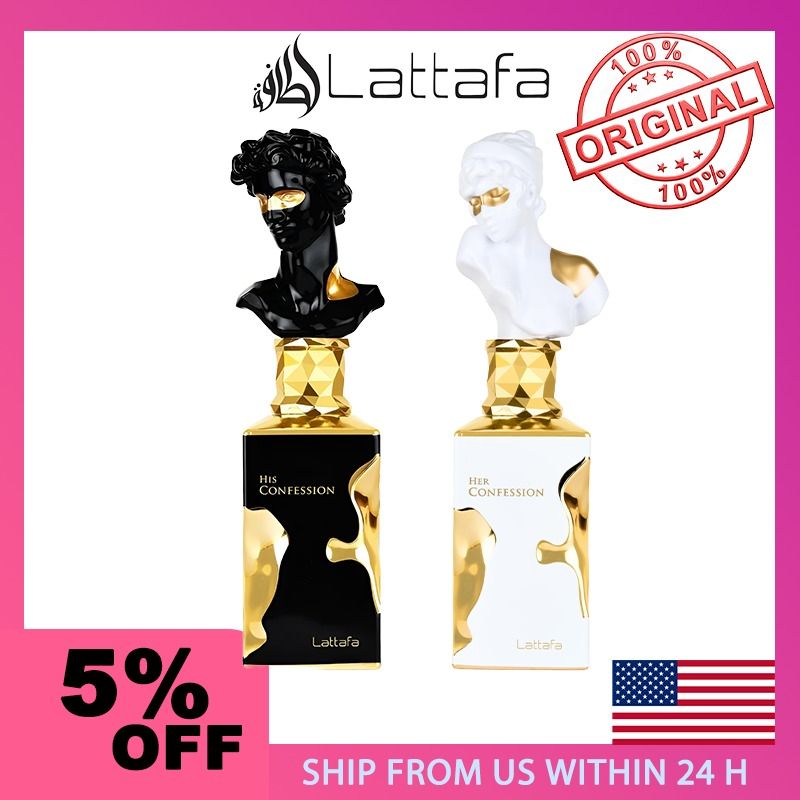 Lattafa His Confession for Men Eau de Parfum Spray Vanilla Floral Amber Musk - Eau de Parfum Long-Lasting Fragrance for Women