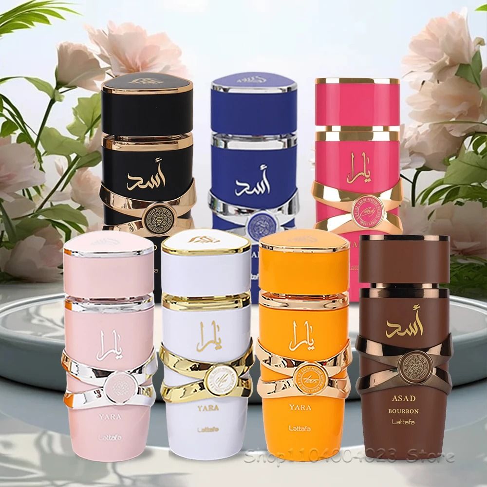 Original Arab Perfumes Set Lattafa Yara For Women Lattafa Asad Bourbon For Men Long-lasting Arabian Perfume Eau de Parfum Spray