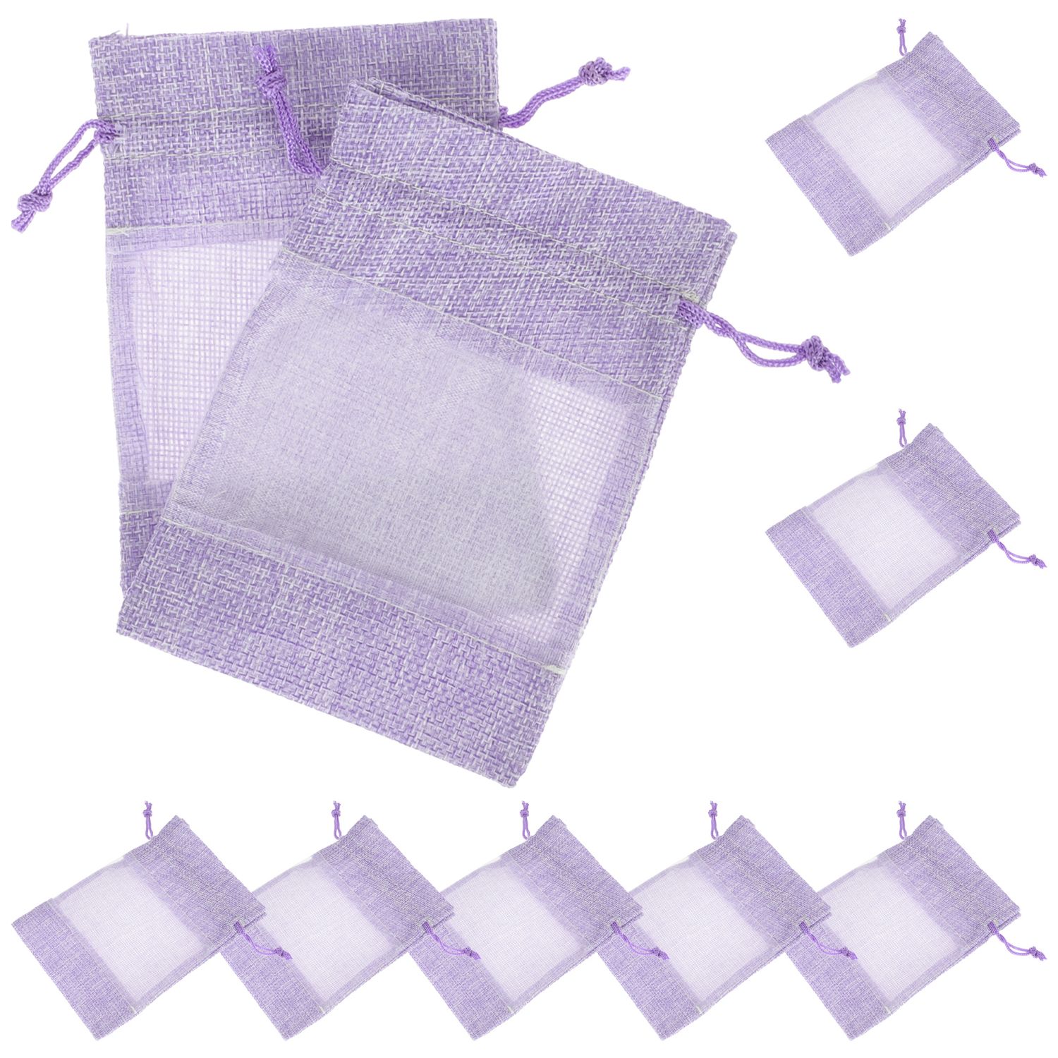 10 Pcs Lavender Sachet Bags Empty Fragrance Pouches Drawstring Closet Home Garden Bedroom Vehicle Storage Pet Area