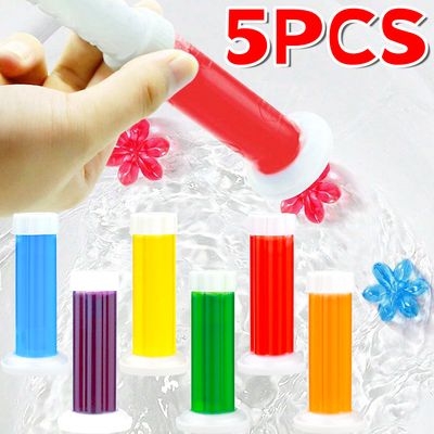 5/1PCS Flower Gel Stamp Toilet Freshener Bathroom Closestool Bowl Cleaner Fragrance Deodorant Air Freshener Needle Detergent