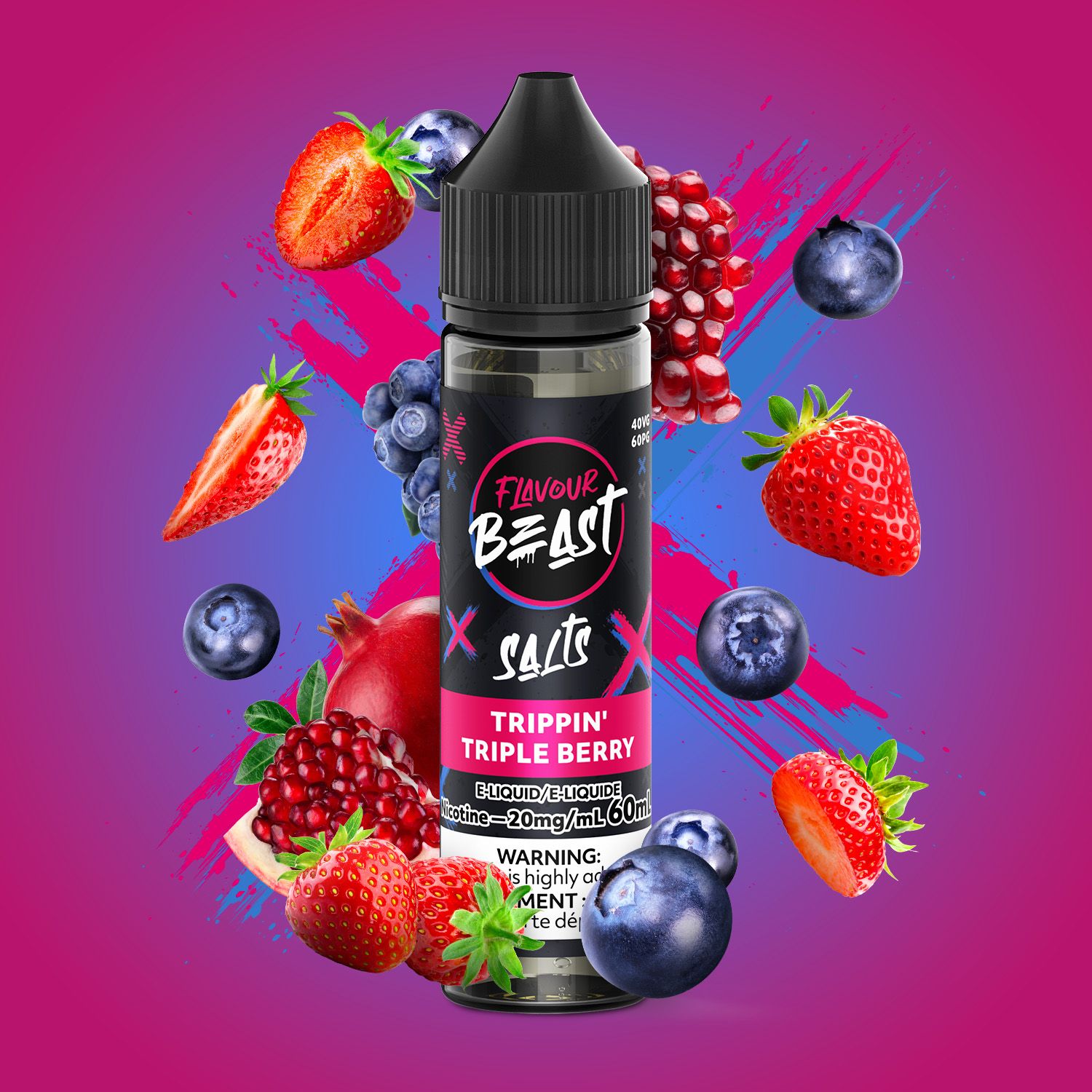 FB Salt 60ml Trippin Triple Berry 20mg