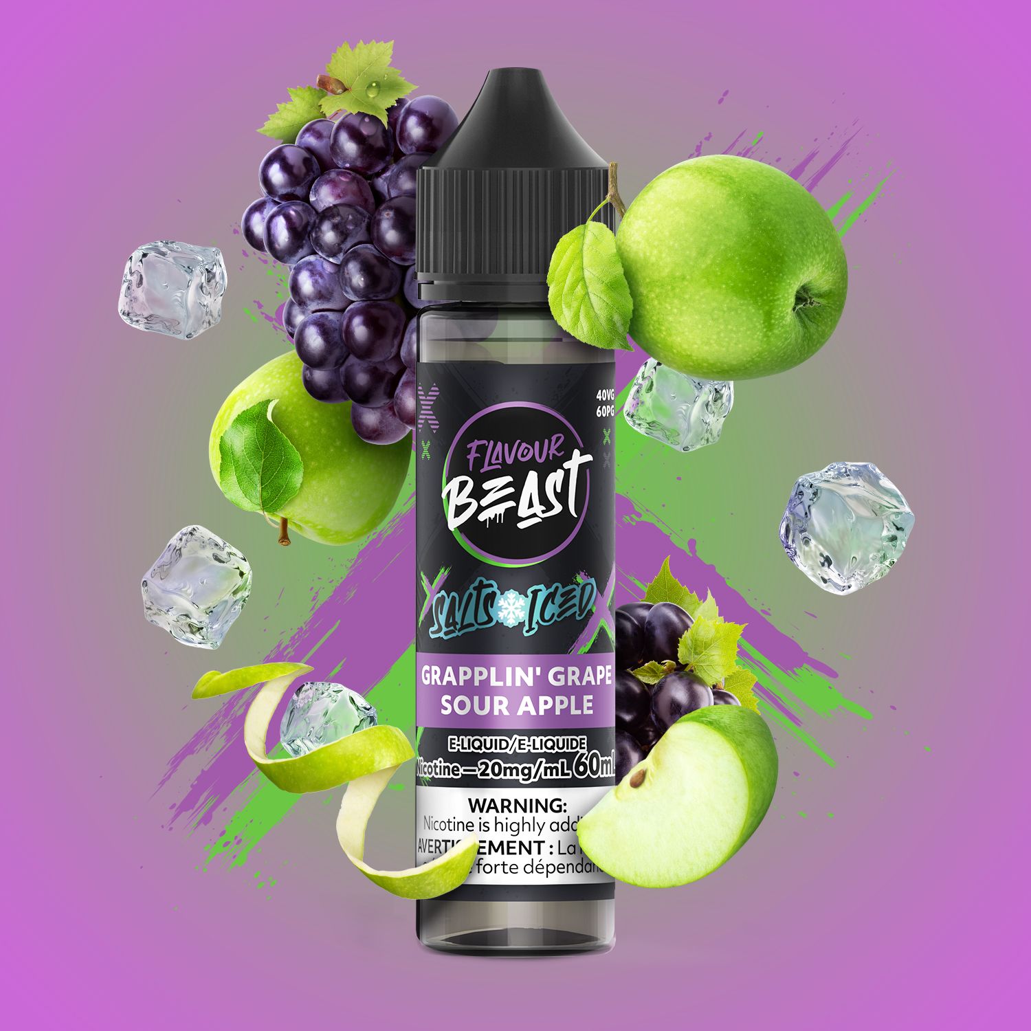 FB Salt 60ml Grapplin Grape Sour Apple 20mg
