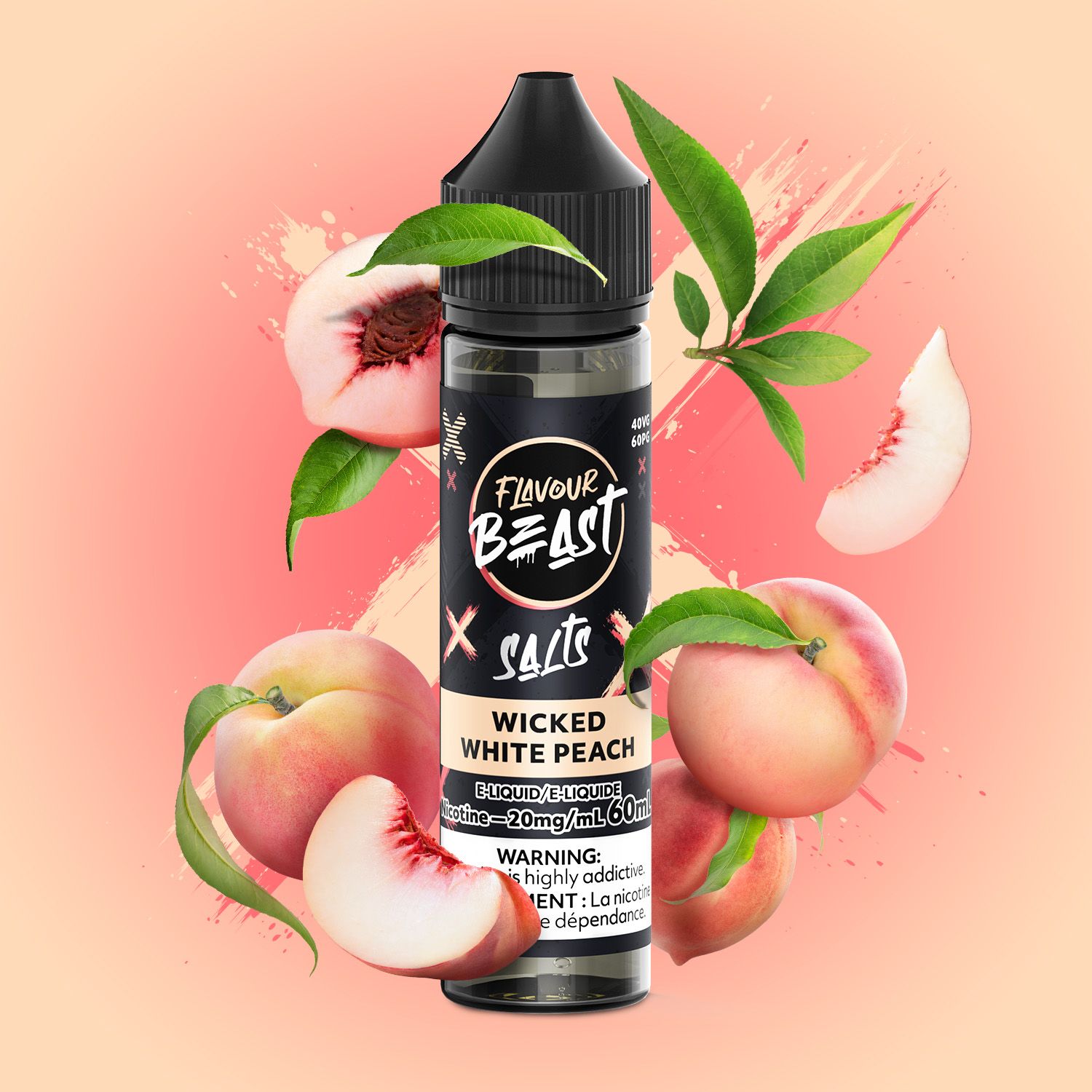 FB Salt 60ml Wicked White Peach 20mg