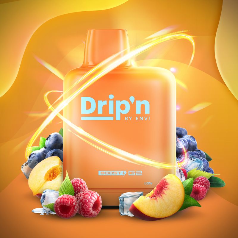 Dripn X Boost G2 Peach Blue Razz Ice