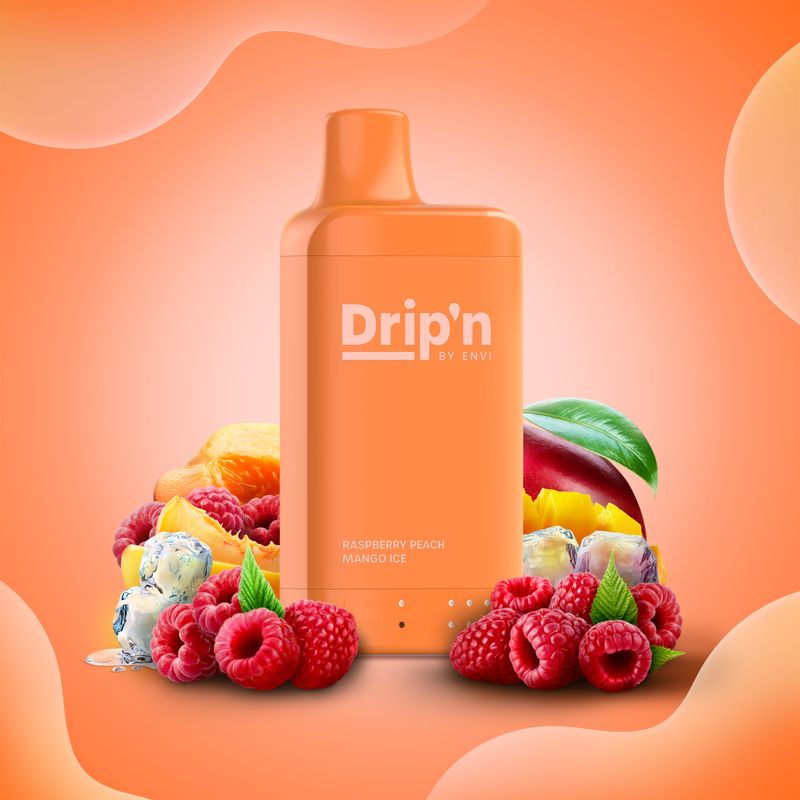 Dripn 8mL Raspberry Peach Mango Ice