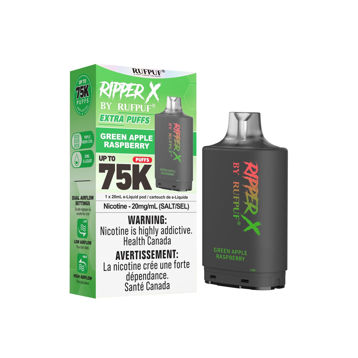 Ripper X 75K Green Apple Raspberry
