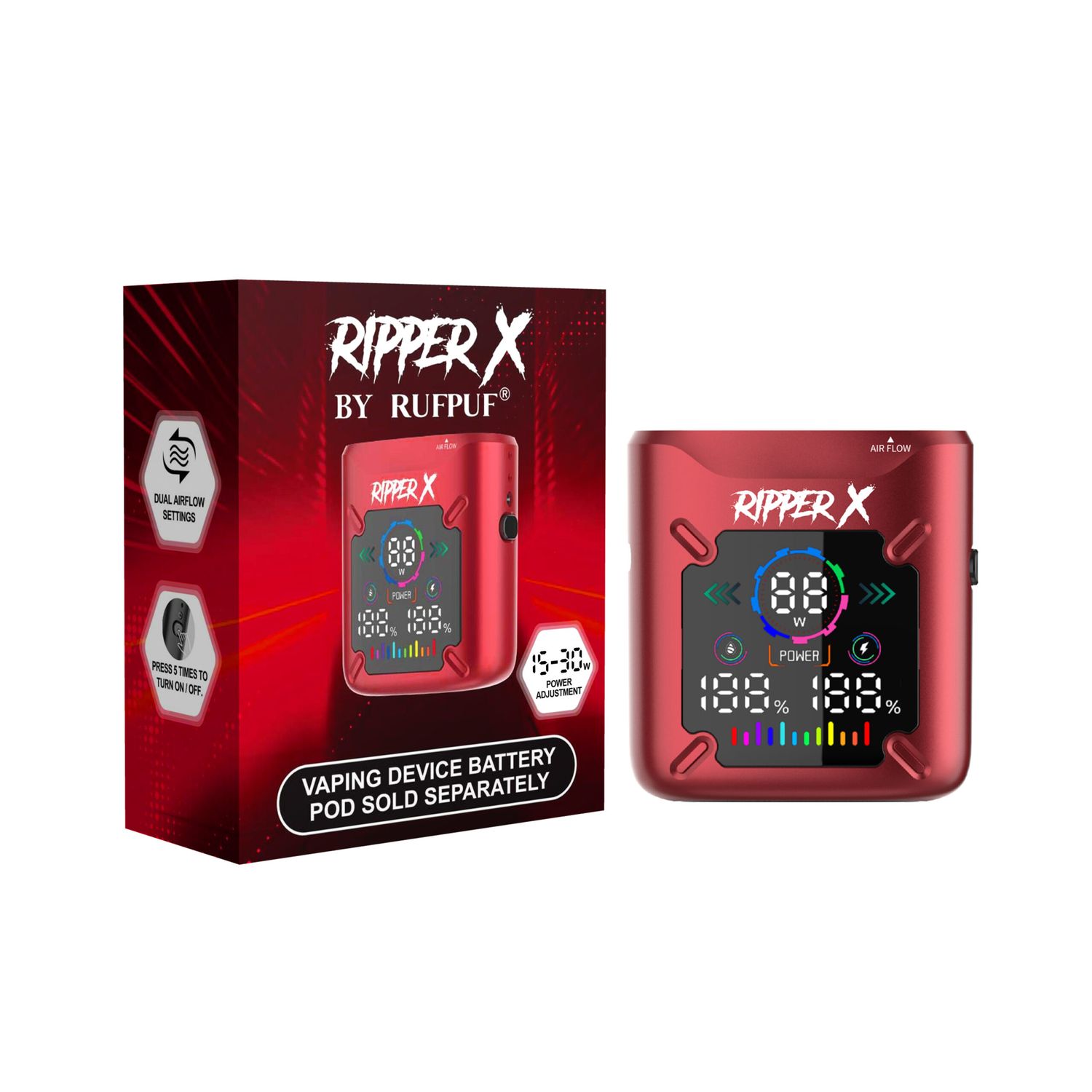 Ripper X Ultra Battery Metallic Red