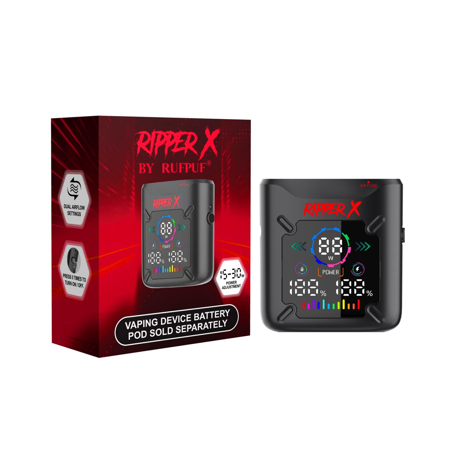 Ripper X Ultra Battery Metallic Black/Red