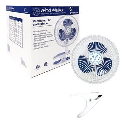 Windmaker Clip Fan 6&quot; 120v 18w-14w 2 speed