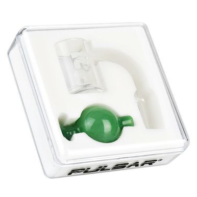 Quartz Banger &amp; Ball Carb Cap Set - Assorted Colours - 90 Degree