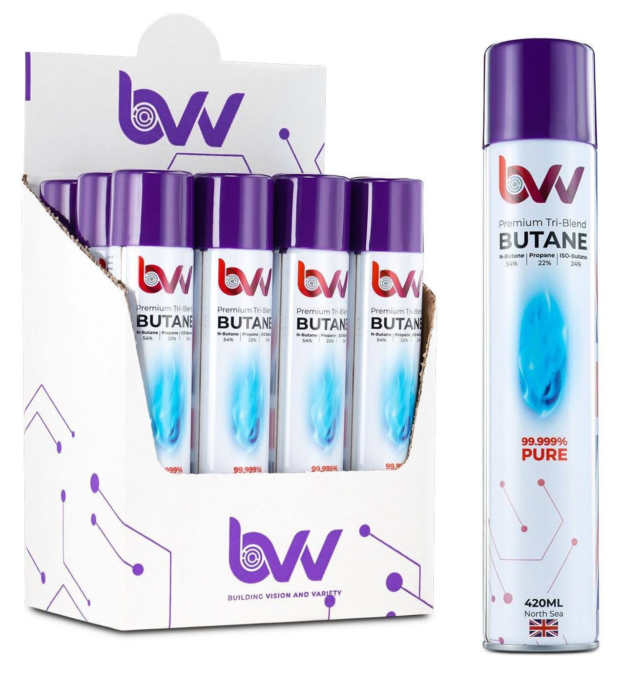 BVV Premium Tri-Blend Butane 99.999% Pure 420ml