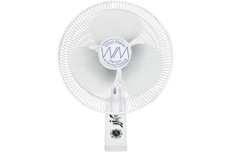 WindMaker 16&quot; Wall-Mount Oscillating 3-Speed Fan 120V 60W