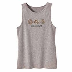 Rhinestone Cookie Tank Top Gray - Women's