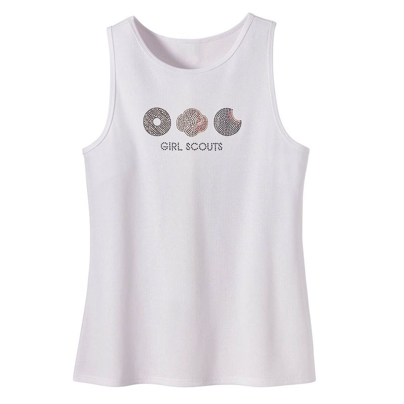 Rhinestone Cookie Tank Top White - Women's