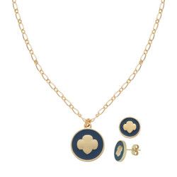 GIRL SCOUT TREFOIL EARRING &amp; NECKLACE SET