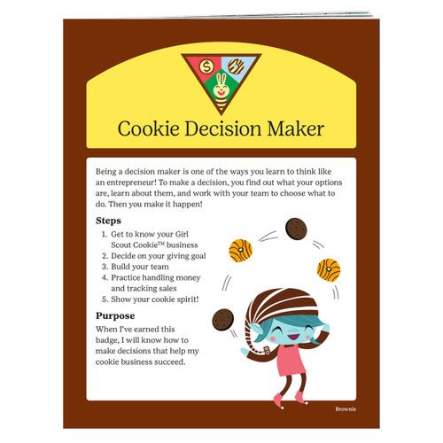 BROWNIE COOKIE DECISION MAKER BADGE REQUIREMENTS pamphlet